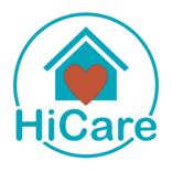 Logo van HiCare Thuisverpleging: een huis met een hart